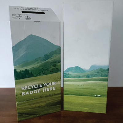 Full colour stembus bedrukt all over groene box achterzijde