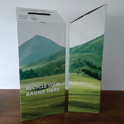 Full colour stembus bedrukt all over groene box zijkant